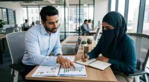 Financial analyst reviewing reports at office desk Lahore Pakistan 2026 Associate Financial Analyst jobs Lahore